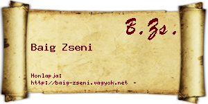 Baig Zseni névjegykártya